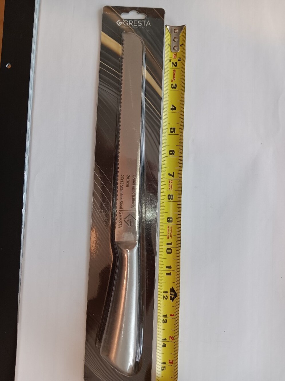 New 15-inch Stainless Steel Bread Knife